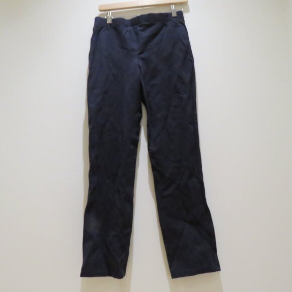 QUINCE Ultra-Stretch Ponte Straight Leg Pants in Navy Blue Office Minimalist M - Picture 8 of 15
